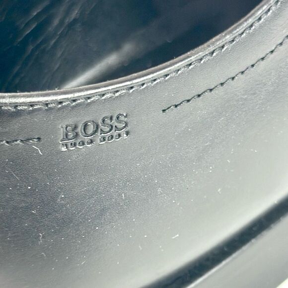 BOSS Hugo Boss Black Square Toe Dress Shoe Derby Lace Up Men’s Size US 11 - Picture 11 of 12